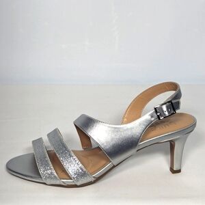 NEW Naturalizer Womens Taimi Adjustable Evening Sandals Sz 8.5 wide silver